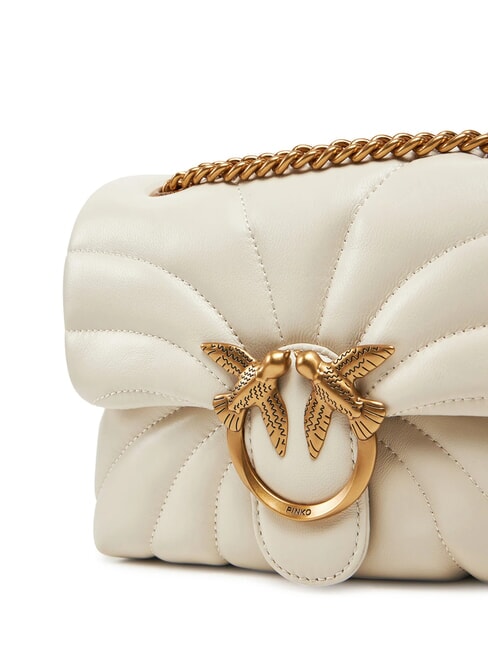 LOVE PUFF MINI Mini shoulder bag in nappa silk white-antique gold - Women&rsquo;s Bags