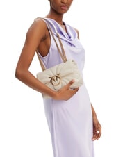 PINKO LOVE PUFF MINI Mini shoulder bag in nappa silk white-antique gold - Women&rsquo;s Bags - 5