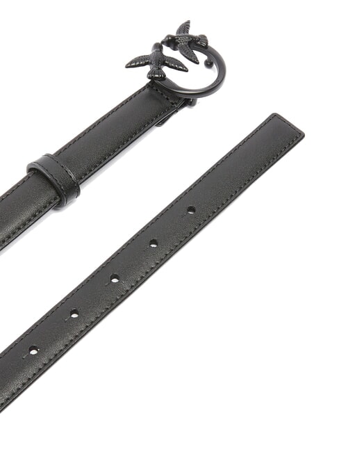 LOVE BERRY Color block leather belt black limousine block color - Belts