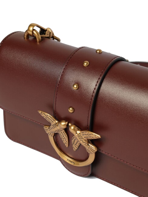 LOVE ONE CLASSIC Mini leather shoulder bag burgundy wine-antique gold - Women&rsquo;s Bags