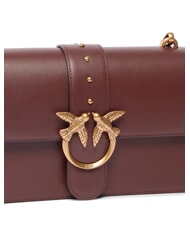 PINKO LOVE ONE CLASSIC Leather shoulder bag with flap burgundy wine-antique gold - Women&rsquo;s Bags - 3