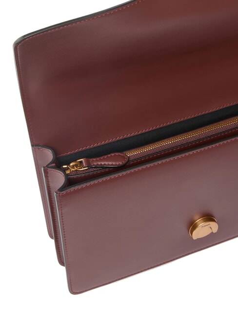 LOVE ONE CLASSIC Leather shoulder bag with flap burgundy wine-antique gold - Women&rsquo;s Bags