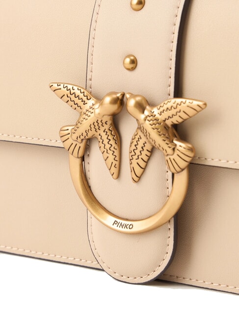 LOVE ONE CLASSIC Mini leather shoulder bag beige-smoky gray-antique gold - Women&rsquo;s Bags