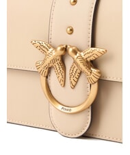 PINKO LOVE ONE CLASSIC Mini leather shoulder bag beige-smoky gray-antique gold - Women&rsquo;s Bags - 3