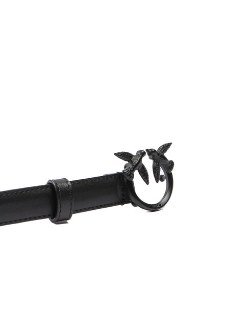 LOVE BERRY Color block leather belt black limousine block color - Belts