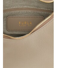 FURLA GOCCIA Hammered leather shoulder bag linen - Women&rsquo;s Bags - 4