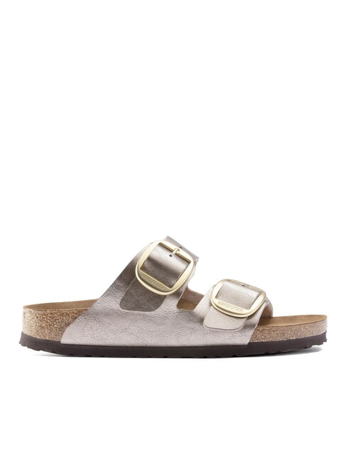 ARIZONA BIG BUCKLE Metallic slipper with buckles gray taupe - Women&rsquo;s shoes