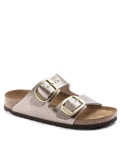 ARIZONA BIG BUCKLE Metallic slipper with buckles gray taupe - Women&rsquo;s shoes