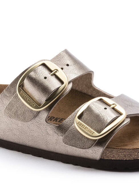ARIZONA BIG BUCKLE Metallic slipper with buckles gray taupe - Women&rsquo;s shoes