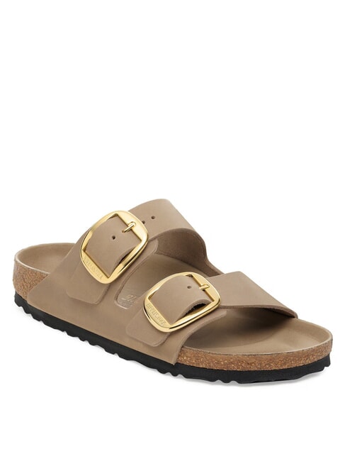 ARIZONA BIG BUCKLE 2-strap leather slipper brown tobacco - Women&rsquo;s shoes