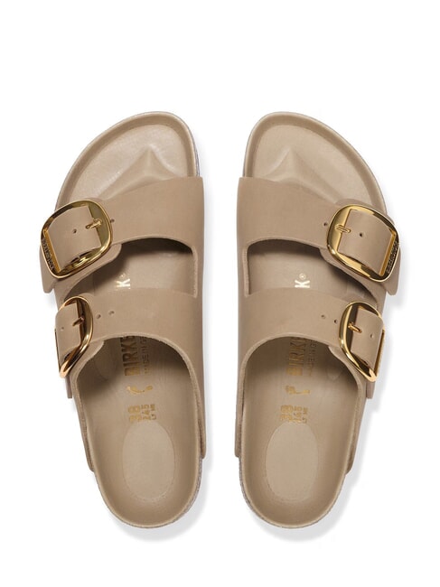 ARIZONA BIG BUCKLE 2-strap leather slipper brown tobacco - Women&rsquo;s shoes