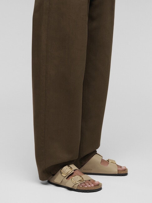 ARIZONA BIG BUCKLE 2-strap leather slipper brown tobacco - Women&rsquo;s shoes