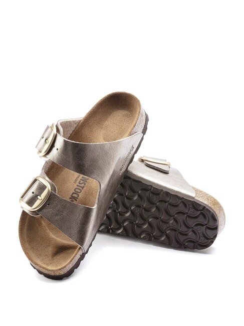 ARIZONA BIG BUCKLE Metallic slipper with buckles gray taupe - Women&rsquo;s shoes