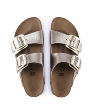 BIRKENSTOCK ARIZONA BIG BUCKLE Metallic slipper with buckles gray taupe - Women&rsquo;s shoes - 4