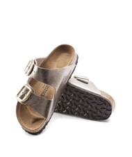 BIRKENSTOCK ARIZONA BIG BUCKLE Metallic slipper with buckles gray taupe - Women&rsquo;s shoes - 6