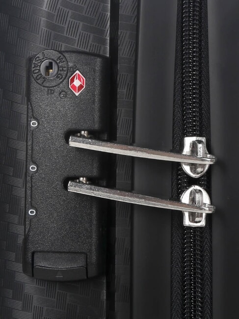 BINALONG Set of 3 trolleys: cabin+medium, large exp Black - Trolley Set