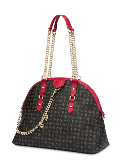 HERITAGE Dome shoulder bag with chain handles black lacquer - Women&rsquo;s Bags