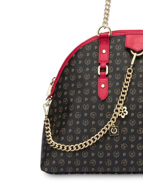 HERITAGE Dome shoulder bag with chain handles black lacquer - Women&rsquo;s Bags