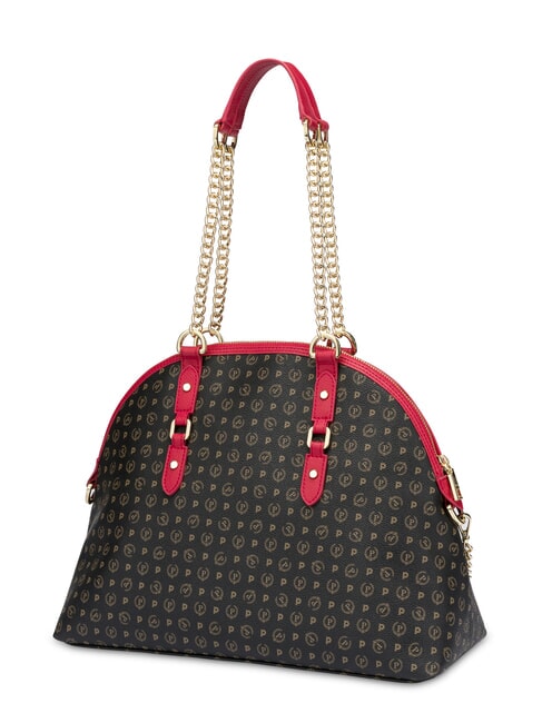 HERITAGE Dome shoulder bag with chain handles black lacquer - Women&rsquo;s Bags