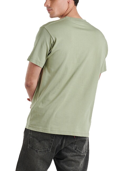 LEFT CHEST Loose fit cotton T-shirt soft sage - T-shirt