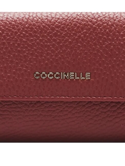 METALLIC SOFT Hammered leather card holder brandy - Women&rsquo;s Wallets