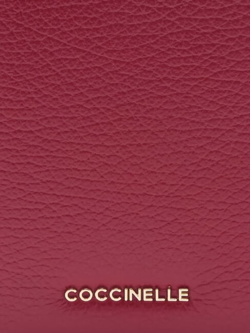 METALLIC SOFT Hammered leather passport holder sangria - Travel Accessories