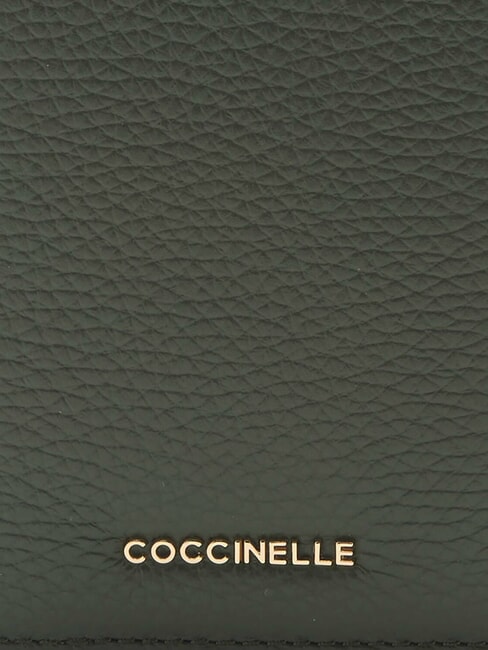 METALLIC SOFT Hammered leather passport holder seaweed - Travel Accessories