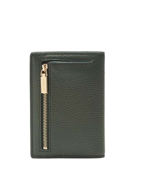 METALLIC SOFT Hammered leather passport holder seaweed - Travel Accessories