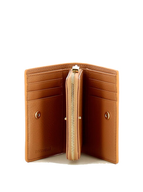 METALLIC SOFT Compact wallet in hammered leather skin - Women&rsquo;s Wallets