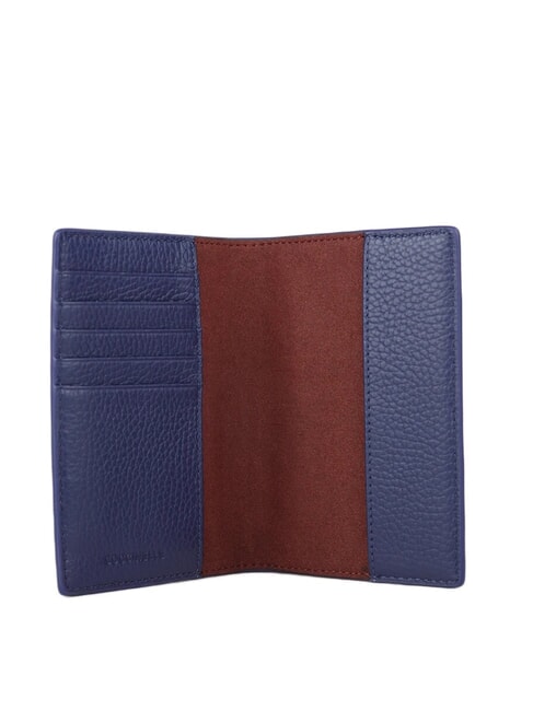 METALLIC SOFT Hammered leather passport holder royal blue - Travel Accessories