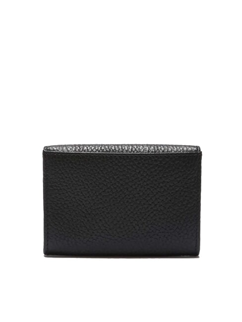 METALLIC SOFT Hammered leather card holder Black - Women&rsquo;s Wallets