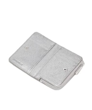COCCINELLE METALLIC SOFT Leather card holder SILVER - Women&rsquo;s Wallets - 2