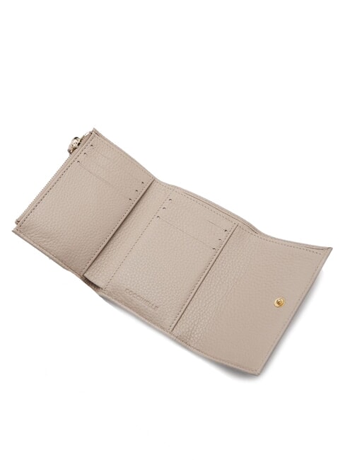 METALLIC SOFT Small wallet in textured leather powder pink - Women&rsquo;s Wallets