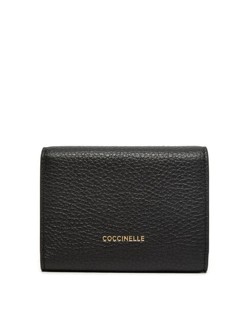 MAGIE Medium hammered leather wallet Black - Women&rsquo;s Wallets