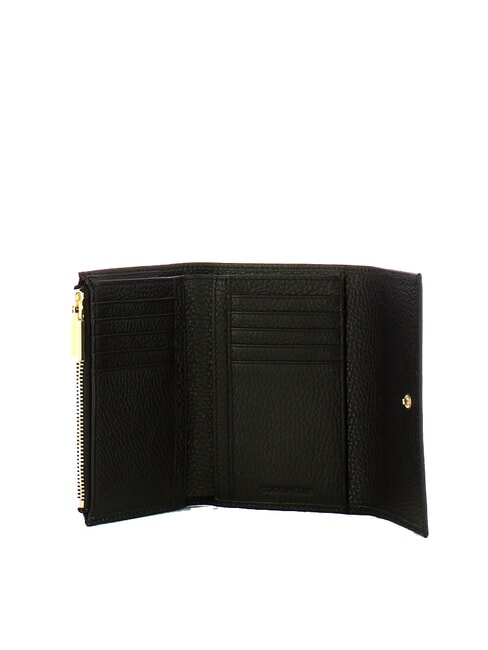 METALLIC SOFT Medium hammered leather wallet Black - Women&rsquo;s Wallets