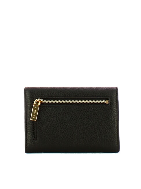 METALLIC SOFT Medium hammered leather wallet Black - Women&rsquo;s Wallets