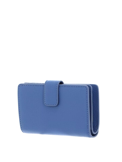 METALLIC SOFT Wallet in hammered leather blue - Women&rsquo;s Wallets