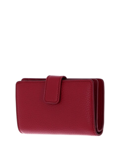 METALLIC SOFT Wallet in hammered leather sangria - Women&rsquo;s Wallets