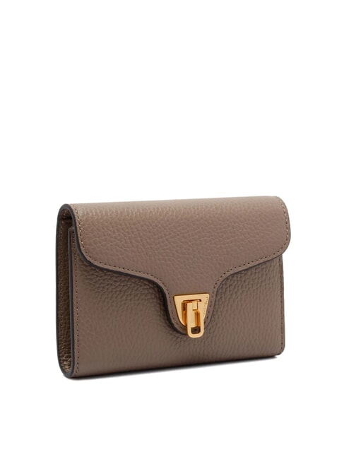 BEAT SOFT Medium hammered leather wallet warm taupe - Women&rsquo;s Wallets