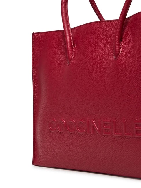 MYRTHA MAXI LOG Hammered leather shopping bag sangria - Women&rsquo;s Bags