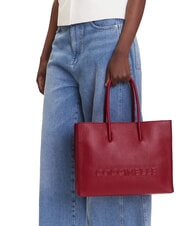 COCCINELLE MYRTHA MAXI LOG Hammered leather shopping bag sangria - Women&rsquo;s Bags - 4