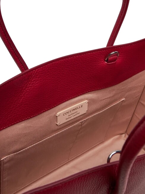 MYRTHA MAXI LOG Hammered leather shopping bag sangria - Women&rsquo;s Bags