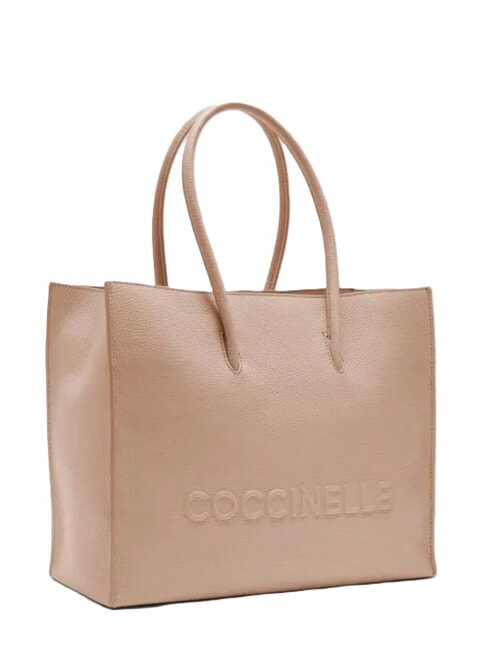 MYRTHA MAXI LOG Hammered leather shopping bag rosette - Women&rsquo;s Bags