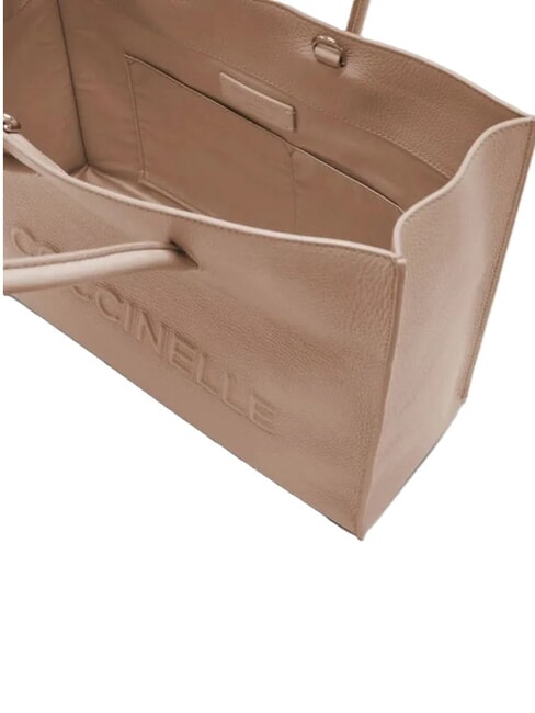 MYRTHA MAXI LOG Hammered leather shopping bag rosette - Women&rsquo;s Bags