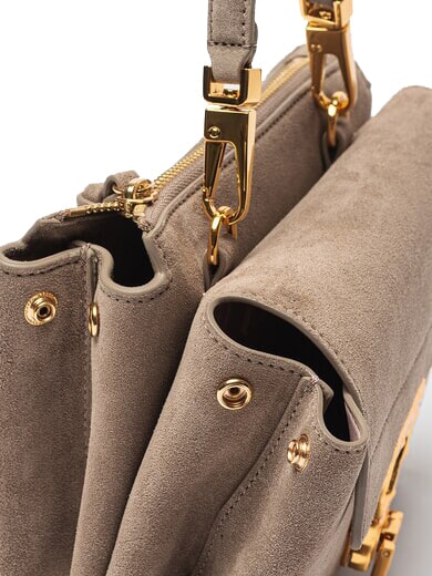 ARLETTIS SUEDE DROPLET Mini leather bag with shoulder strap warm taupe - Women&rsquo;s Bags