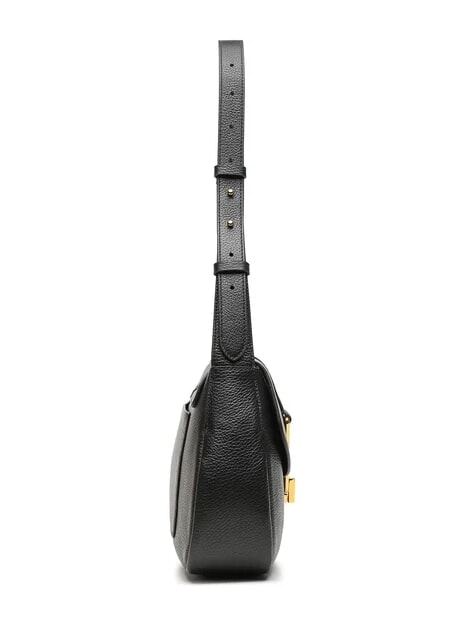 HIMMA Hammered leather shoulder bag Black - Women&rsquo;s Bags
