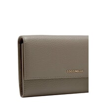 COCCINELLE METALLIC SOFT Leather clutch bag with shoulder strap warm taupe - Women&rsquo;s Bags - 3
