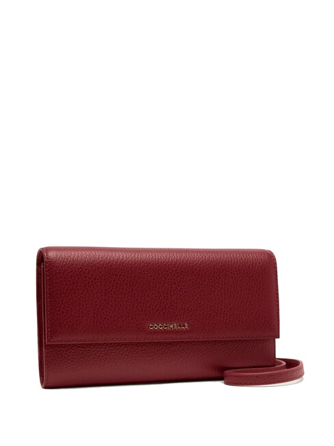 METALLIC SOFT Leather clutch bag with shoulder strap brandy - Women&rsquo;s Bags