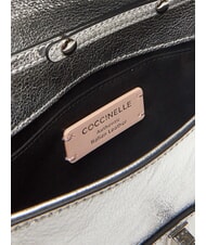 COCCINELLE MAGIE 2NITE SMOOTH Metallic leather clutch bag SILVER - Women&rsquo;s Bags - 6