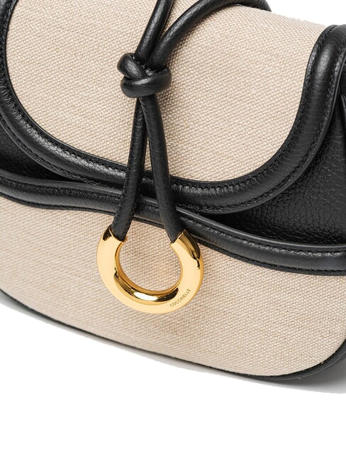 CARMY CANVAS Leather and canvas shoulder bag natural / noir - Women&rsquo;s Bags